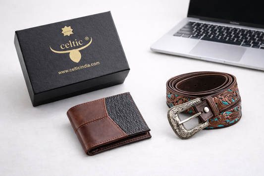 Designer Belt & Contemporary Wallet Combo |Premium Leather Collection