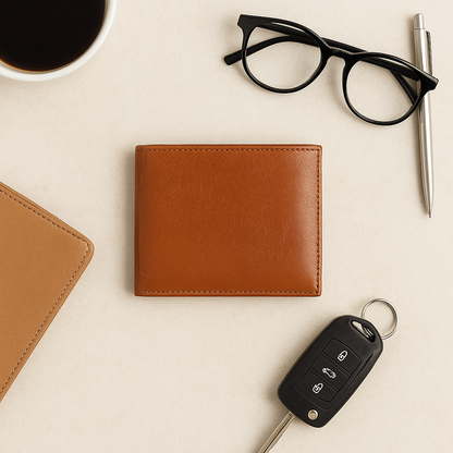 Men’s Leather Wallet + Printed Belt Combo – Style & Function Pack