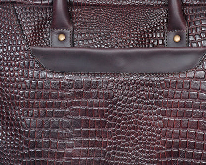 Timeless Elegance: Croco Leather Messenger Bag for Fashion-Forward Individuals. - CELTICINDIA