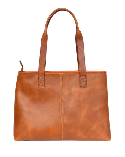 Elevate your style with our exquisite Tan Leather Tote Bag. - CELTICINDIA