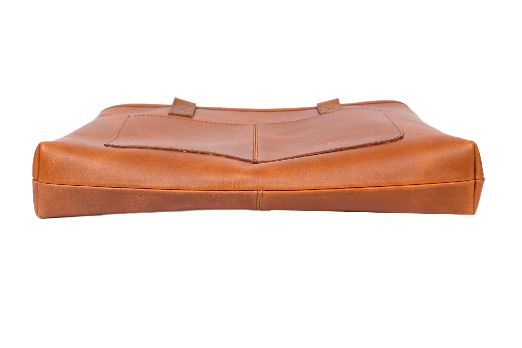 Premium Genuine Leather Tote Bag with Front Pockets