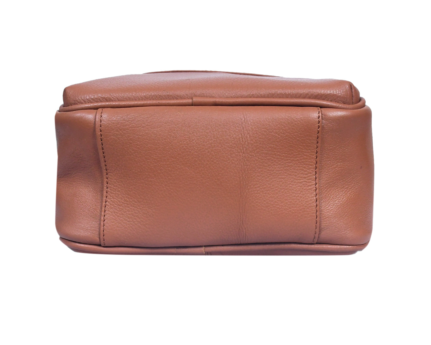 Premium Genuine Leather Backpack with Front Zip Pocket & Adjustable Shoulder Straps