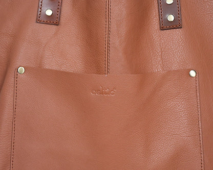 Timeless Elegance: Tan Leather Tote Bag. - CELTICINDIA