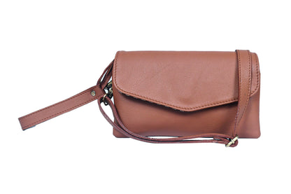 Tan Soft Leather Handmade Sling Bag - A Touch of Timeless Luxury - CELTICINDIA