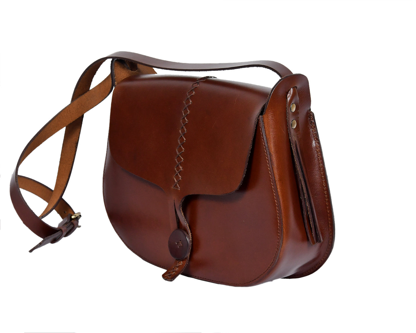 Celtic Pure Brown Leather Sling Bag - CELTICINDIA