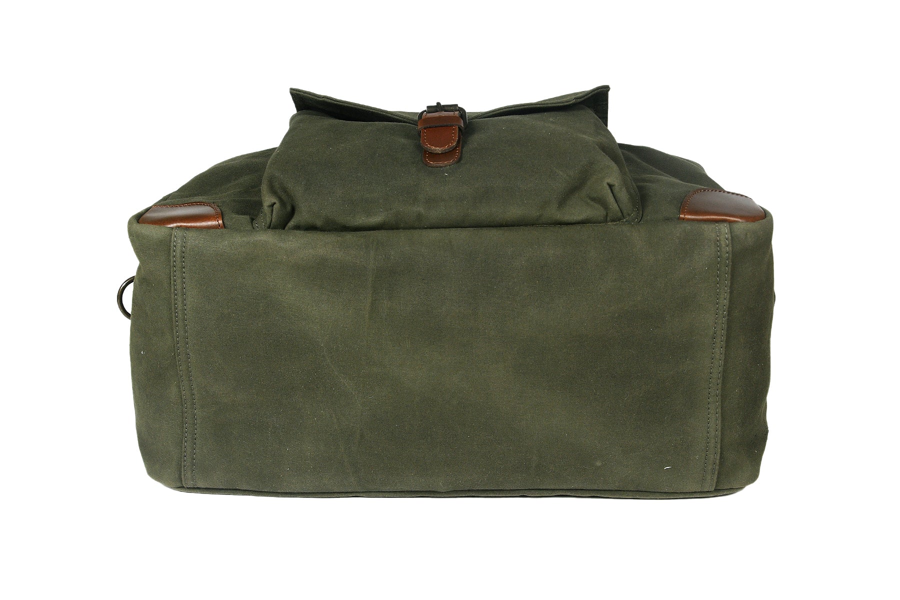 Olive Green Canvas Duffle Bag with Leather Trim Travel, Gym & Weekend Carry Bag