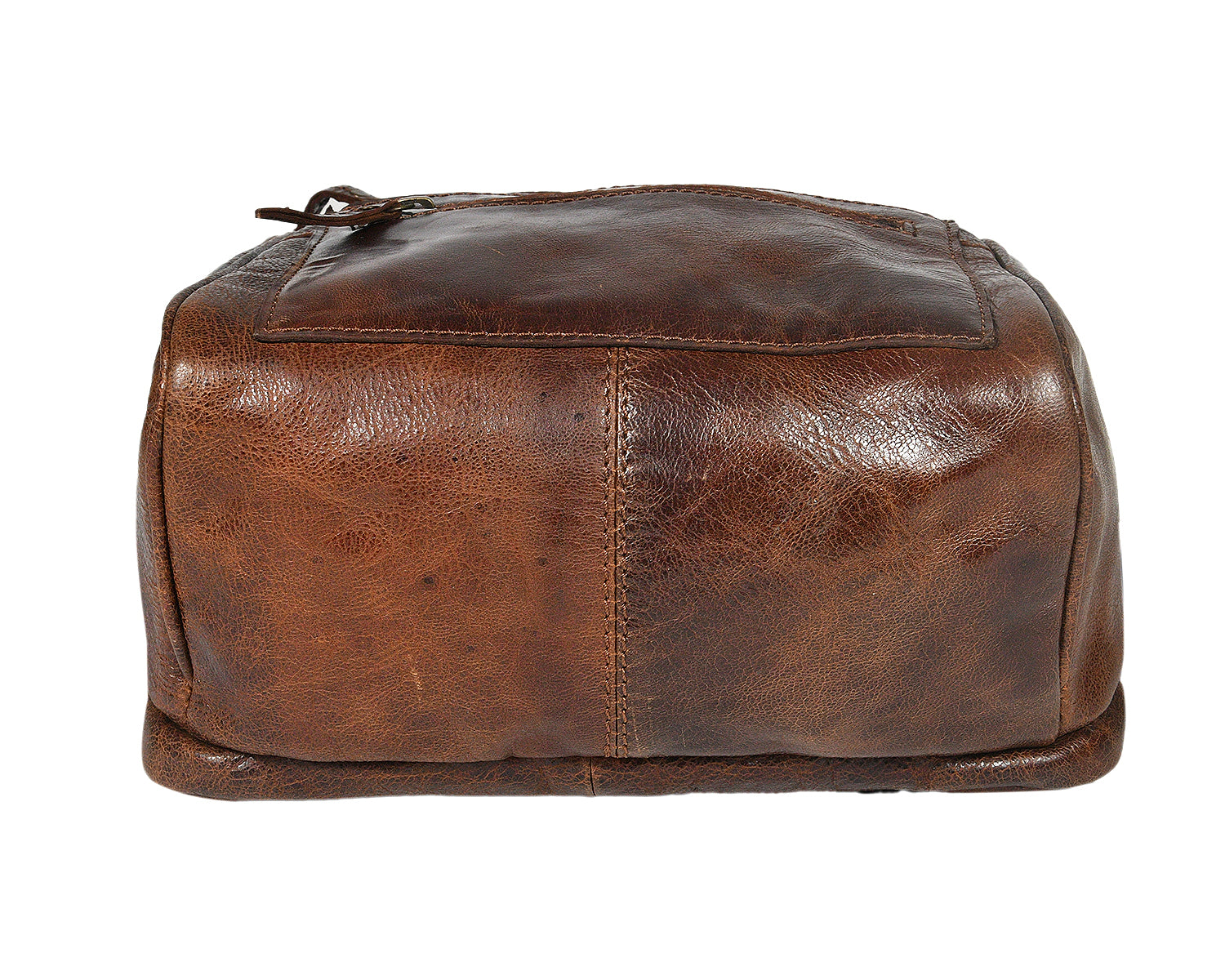 Vintage Leather Mini Backpack with Multiple Pockets & Adjustable Straps