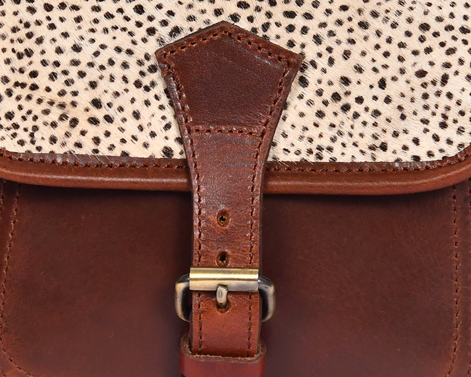 Womens Leather Hair-On Flap Crossbody Sling Bag Adjustable Strap