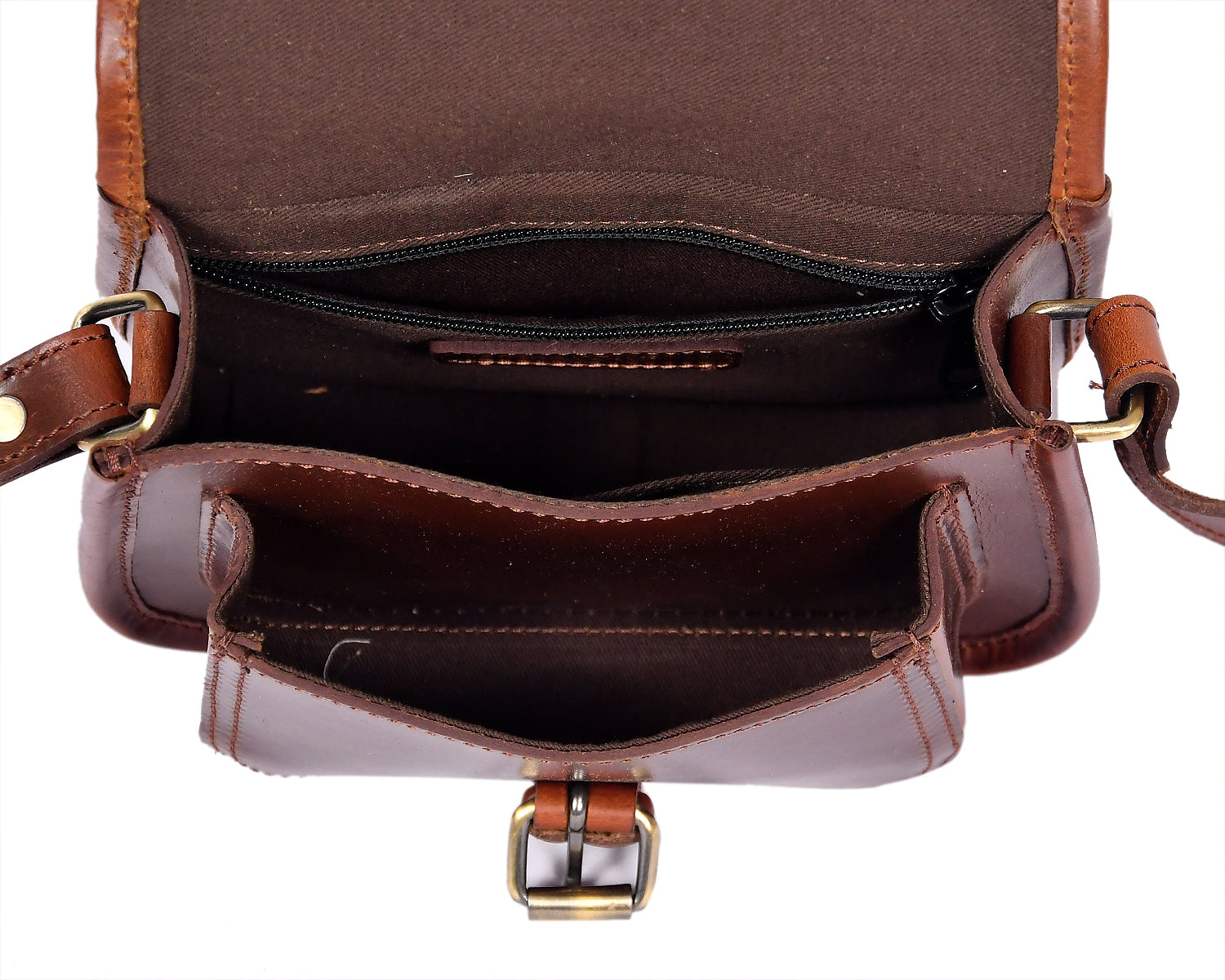 Hairon Leather Zebra Print Small Crossbody Sling Bag Adjustable Strap