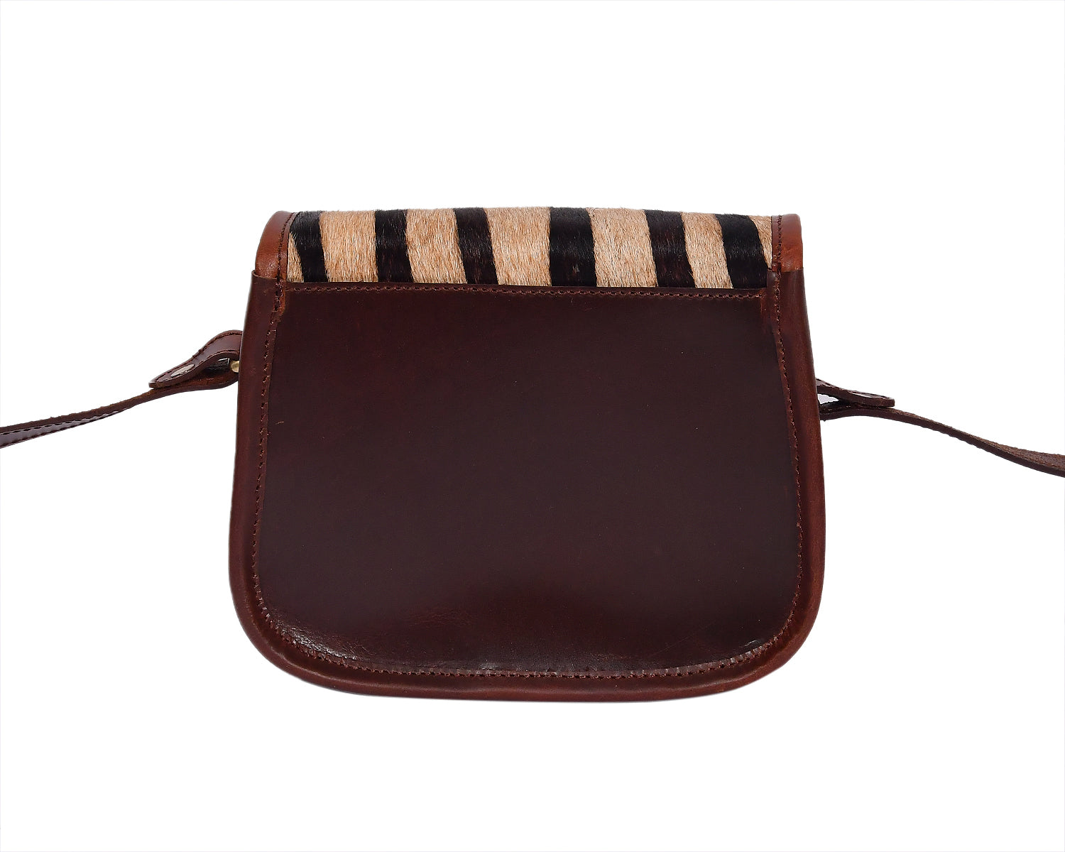 Hairon Leather Zebra Print Small Crossbody Sling Bag Adjustable Strap