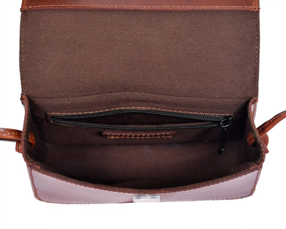 Elevate - Brown Leather Sling Bag with Hair-On Leather - CELTICINDIA