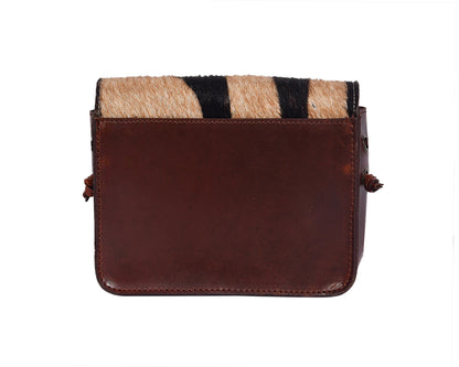 Elevate - Brown Leather Sling Bag with Hair-On Leather - CELTICINDIA