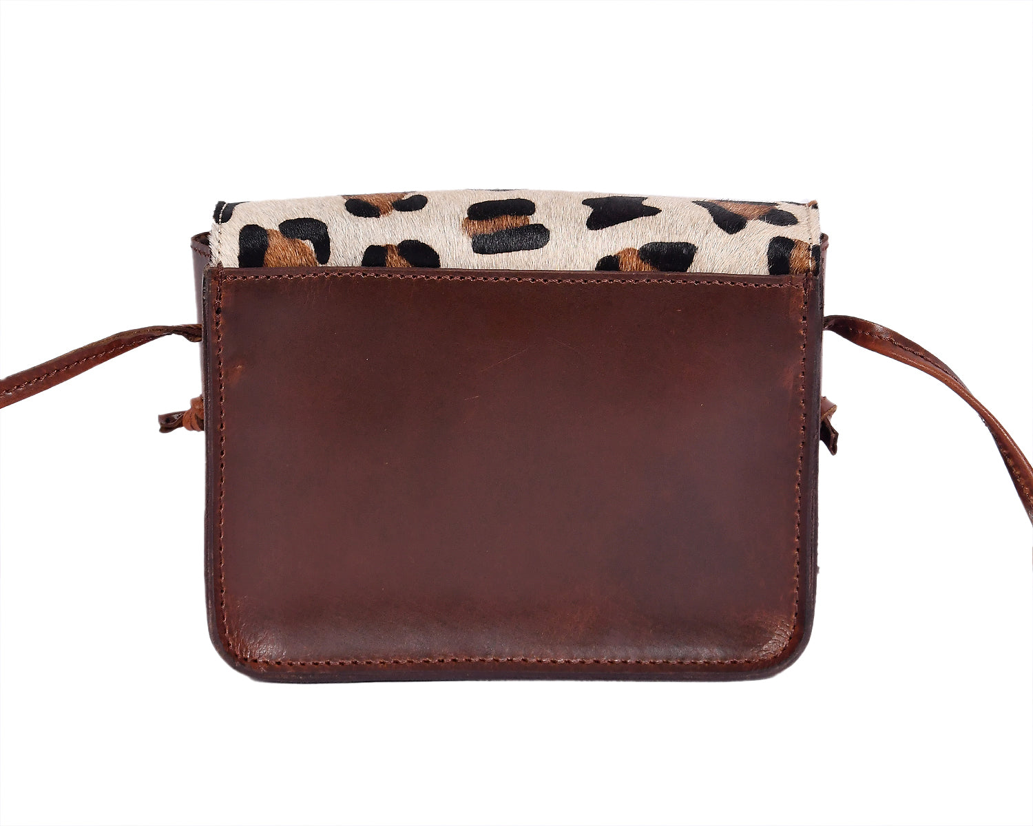 Leopard Print Hair-On Leather Crossbody Bag  Compact & Stylish Everyday Sling