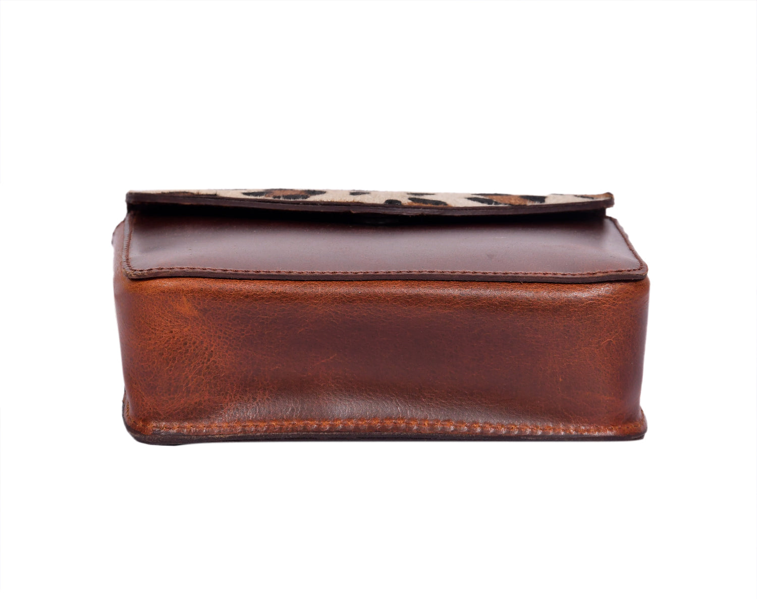 Leopard Print Hair-On Leather Crossbody Bag  Compact & Stylish Everyday Sling