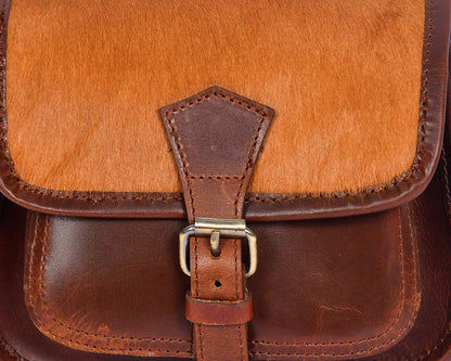 Elegant Brown Hair on Leather Sling Bag: Stylish and Functional. - CELTICINDIA