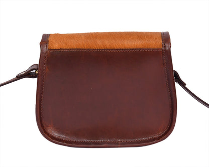 Elegant Brown Hair on Leather Sling Bag: Stylish and Functional. - CELTICINDIA