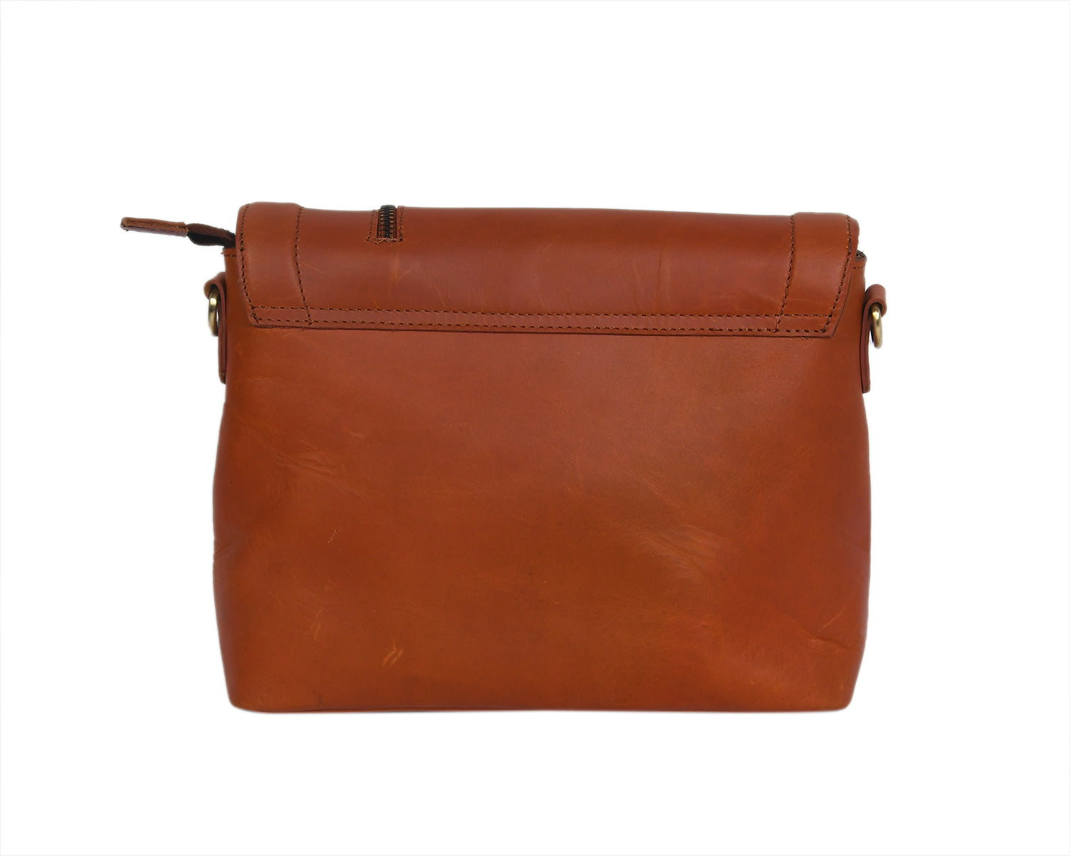 Premium Leather Crossbody Bag with Smooth Grain Texture & Organized Interior