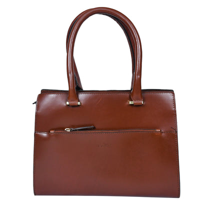 Celtic brown color pure leather tote bag for women and girls | with designer look - CELTICINDIA