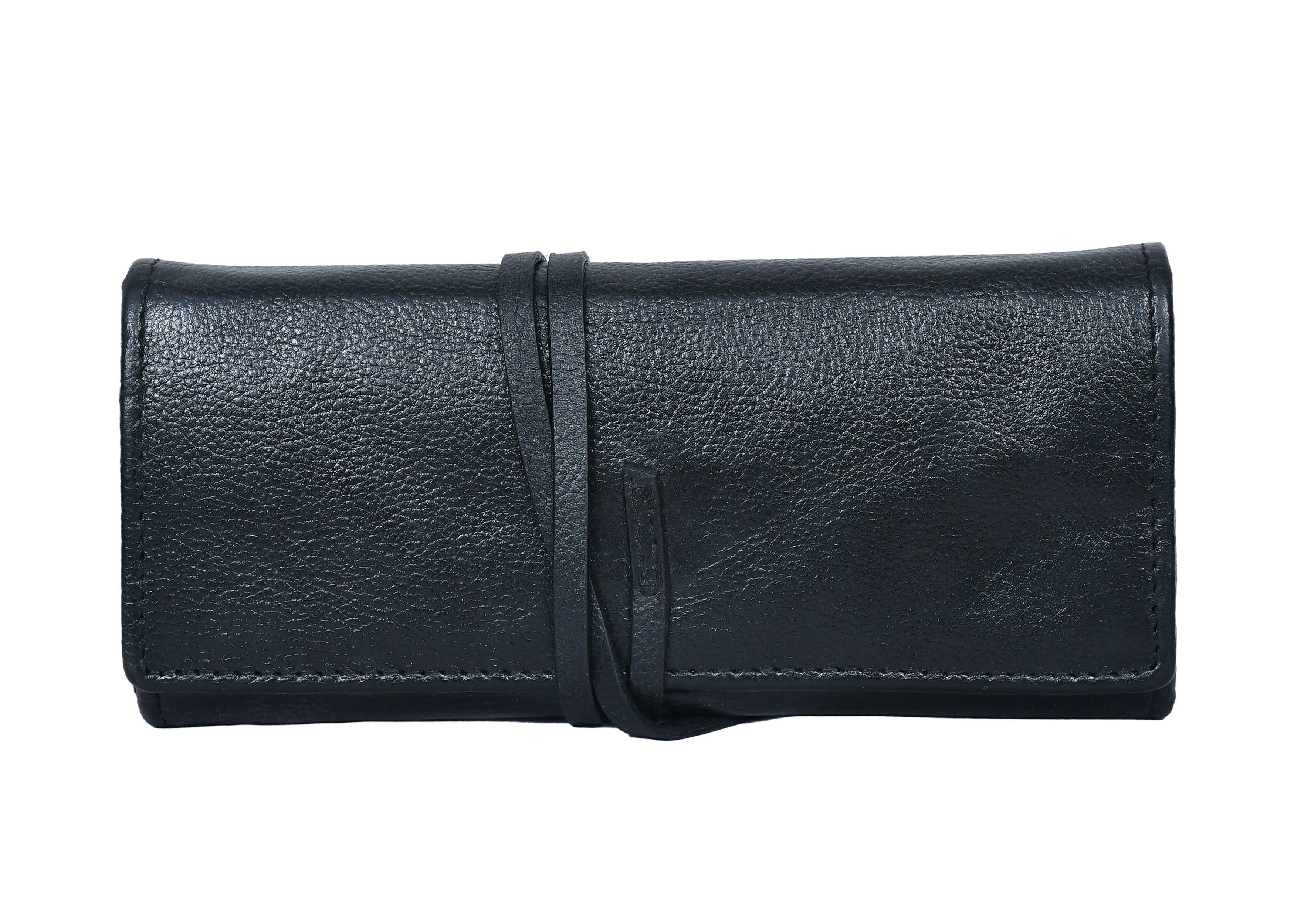 Premium Leather Travel Clutch| Multi Card Holder with Secure Wrap Strap
