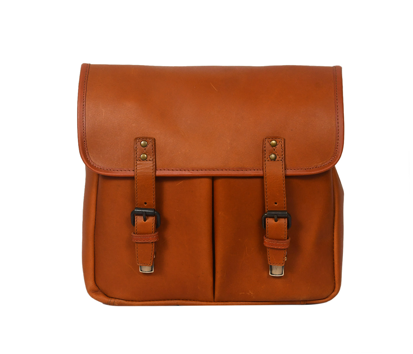 Premium Leather Camera Messenger Bag with Removable Compartments & Adjustable Strap