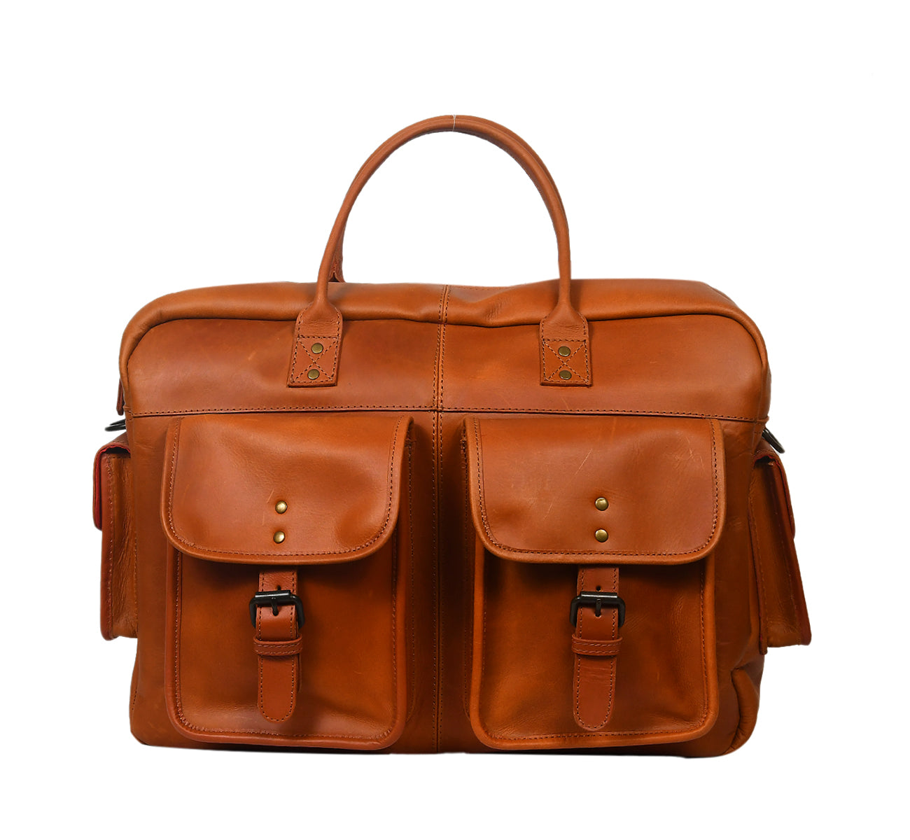 Unisex Leather Messenger & Travel Satchel Bag with Adjustable Shoulder Strap