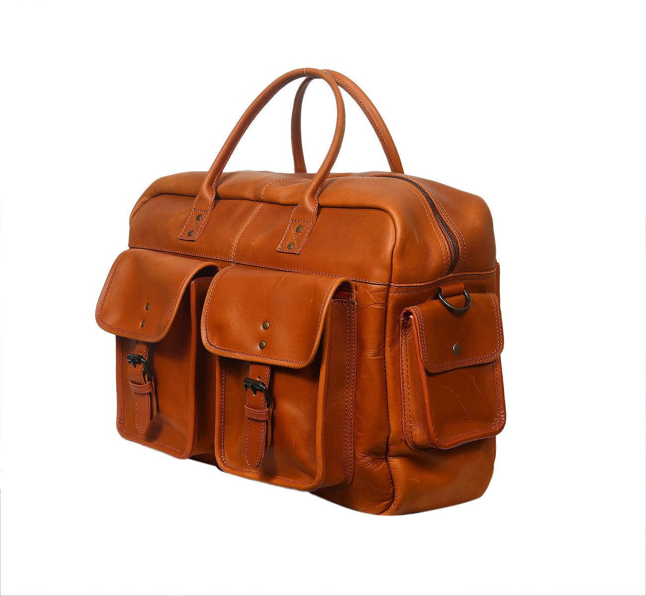 Unisex Leather Messenger & Travel Satchel Bag with Adjustable Shoulder Strap