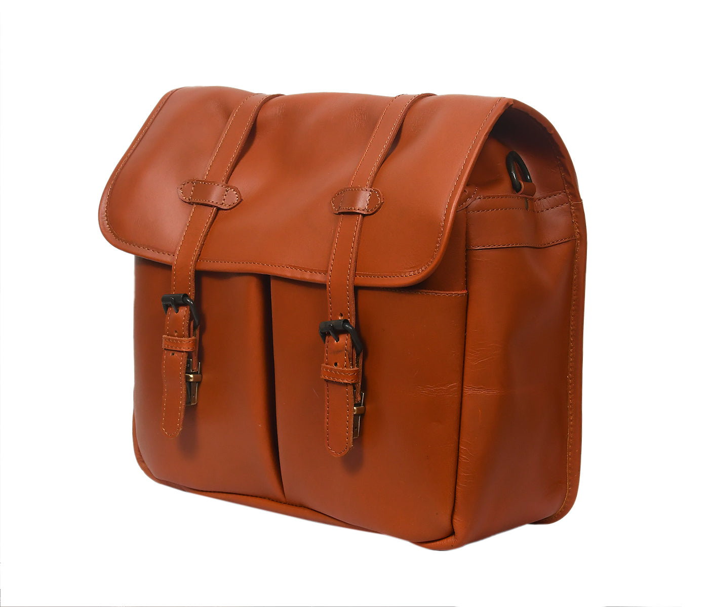 Premium Leather DSLR Camera Bag with Adjustable Strap & Padded Compartments