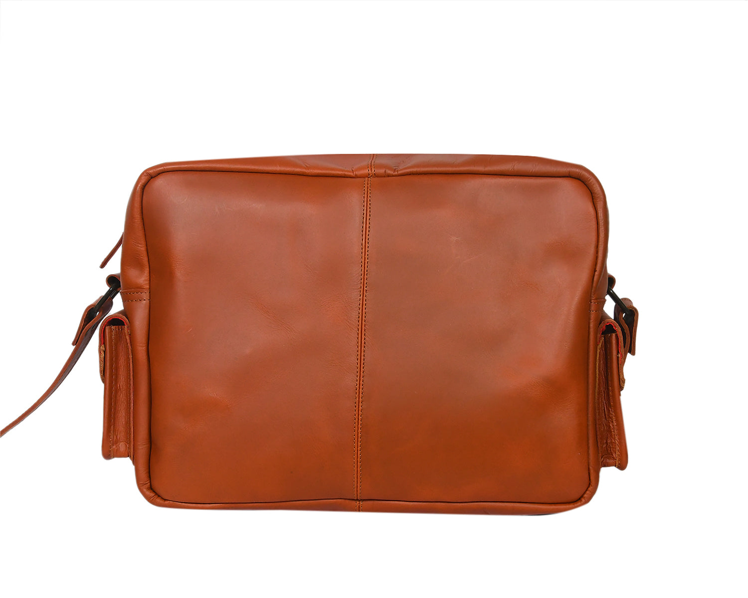 Premium Leather Travel Messenger Bag with Multi-Pockets & Adjustable Strap
