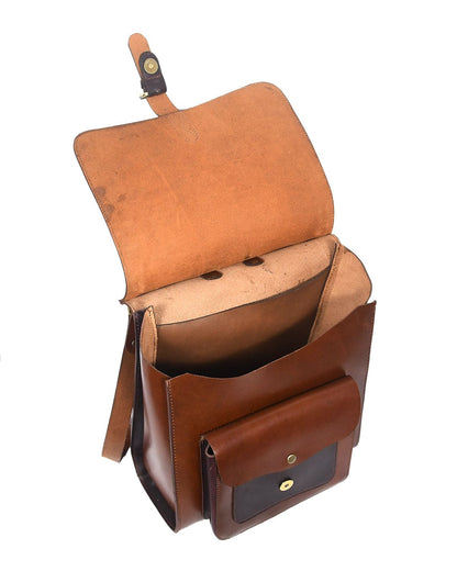 Celtic premium Black and Brown Leather Backpack. - CELTICINDIA