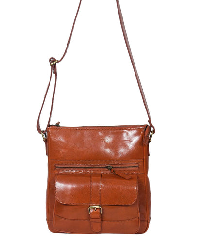 Elevate Your Style with our Tan Leather Sling Bag. - CELTICINDIA