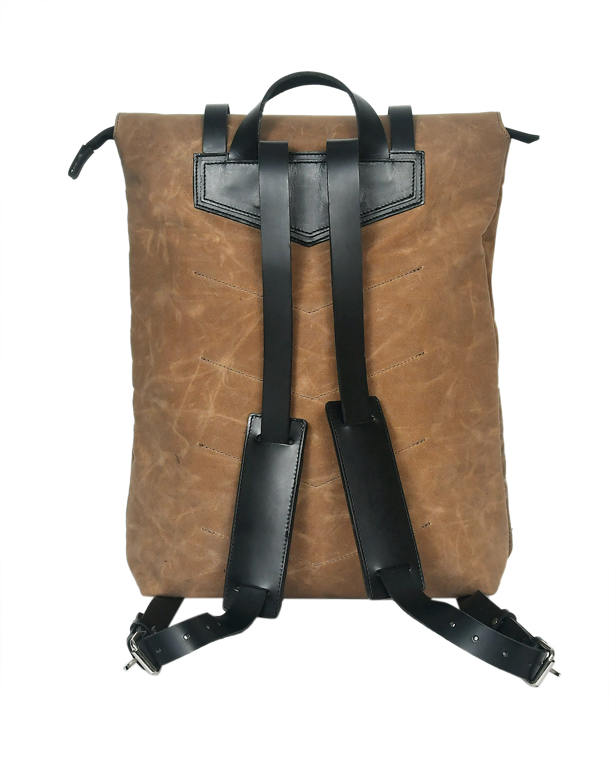 Elegant Brown Canvas and Leather Backpack. - CELTICINDIA