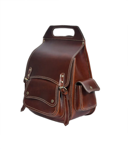 Elevate Your Style with Our Classic Brown Leather Backpack. - CELTICINDIA