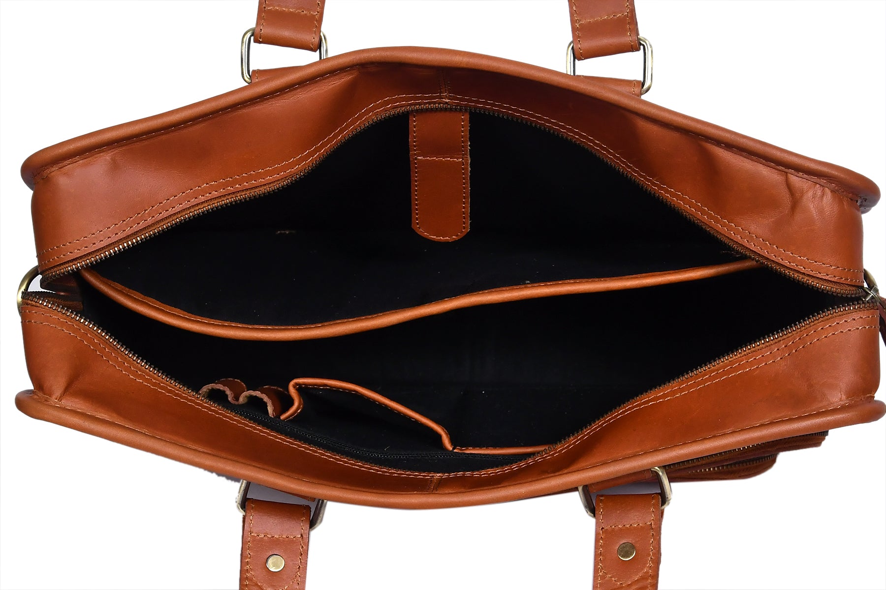 Premium Leather Laptop Office Bag with Multi Pockets & Adjustable Shoulder Strap