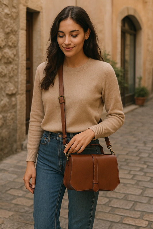 Classic Leather Sling Bag - The Epitome of Style and Functionality.  Art: BG-1415
