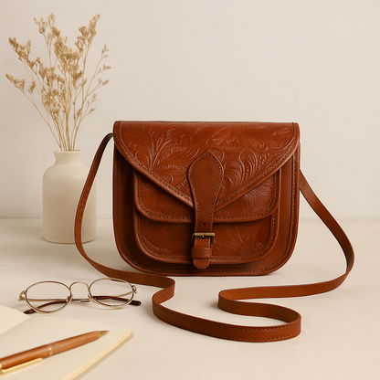 Celtic Embossing Leather Bag. Art: BG-1362Brown, BG-1749Black