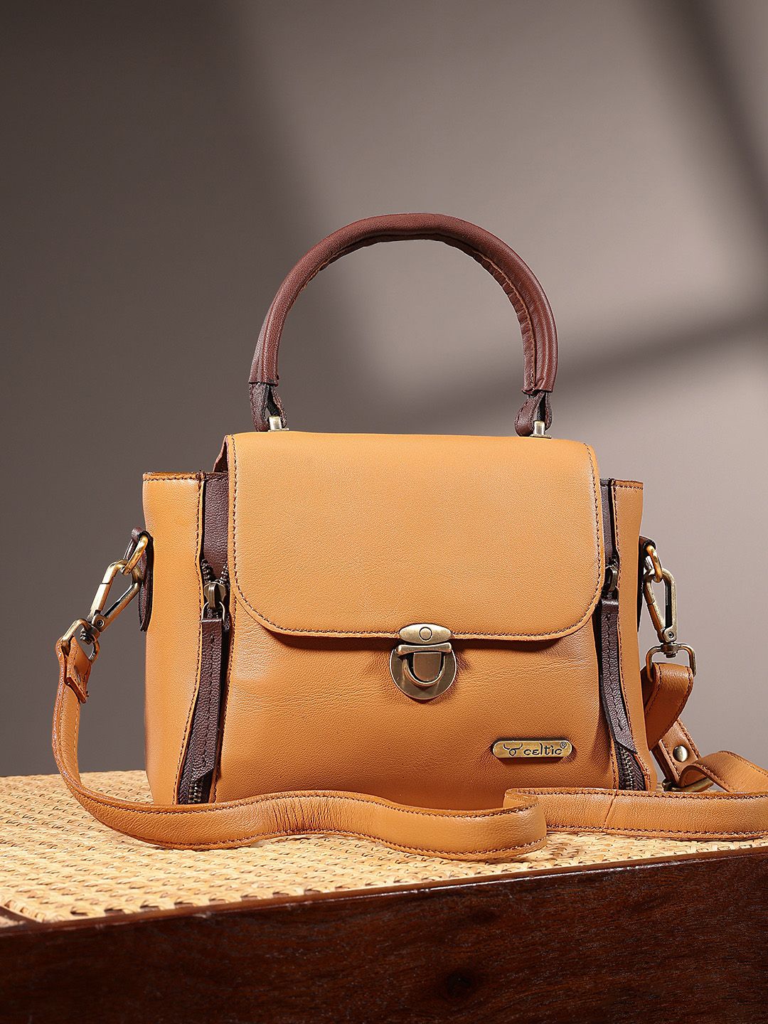 Premium  Leather Hand & Shoulder Bag with Detachable Stap for Women