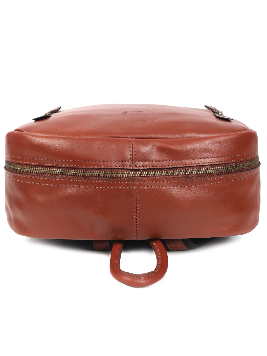 Premium Genuine  Leather Laptop Backpack with Dual Front Zippers & Padded Interior
