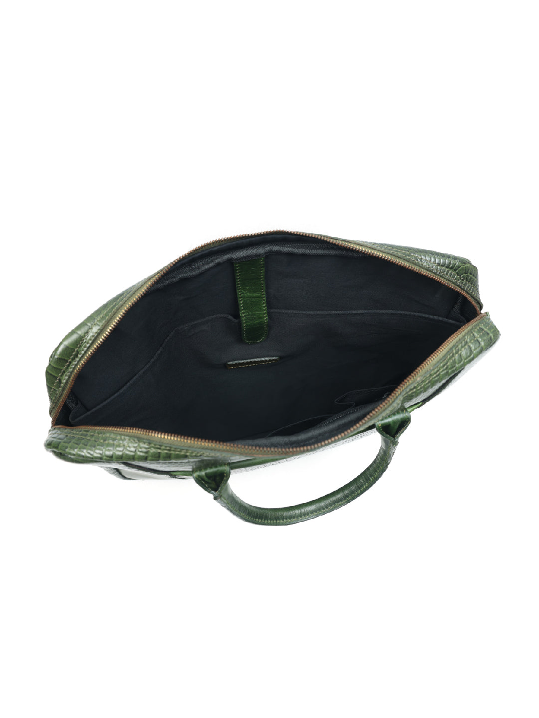 Premium Genuine Leather Messenger Bag in Croco Texture with Zip Closure