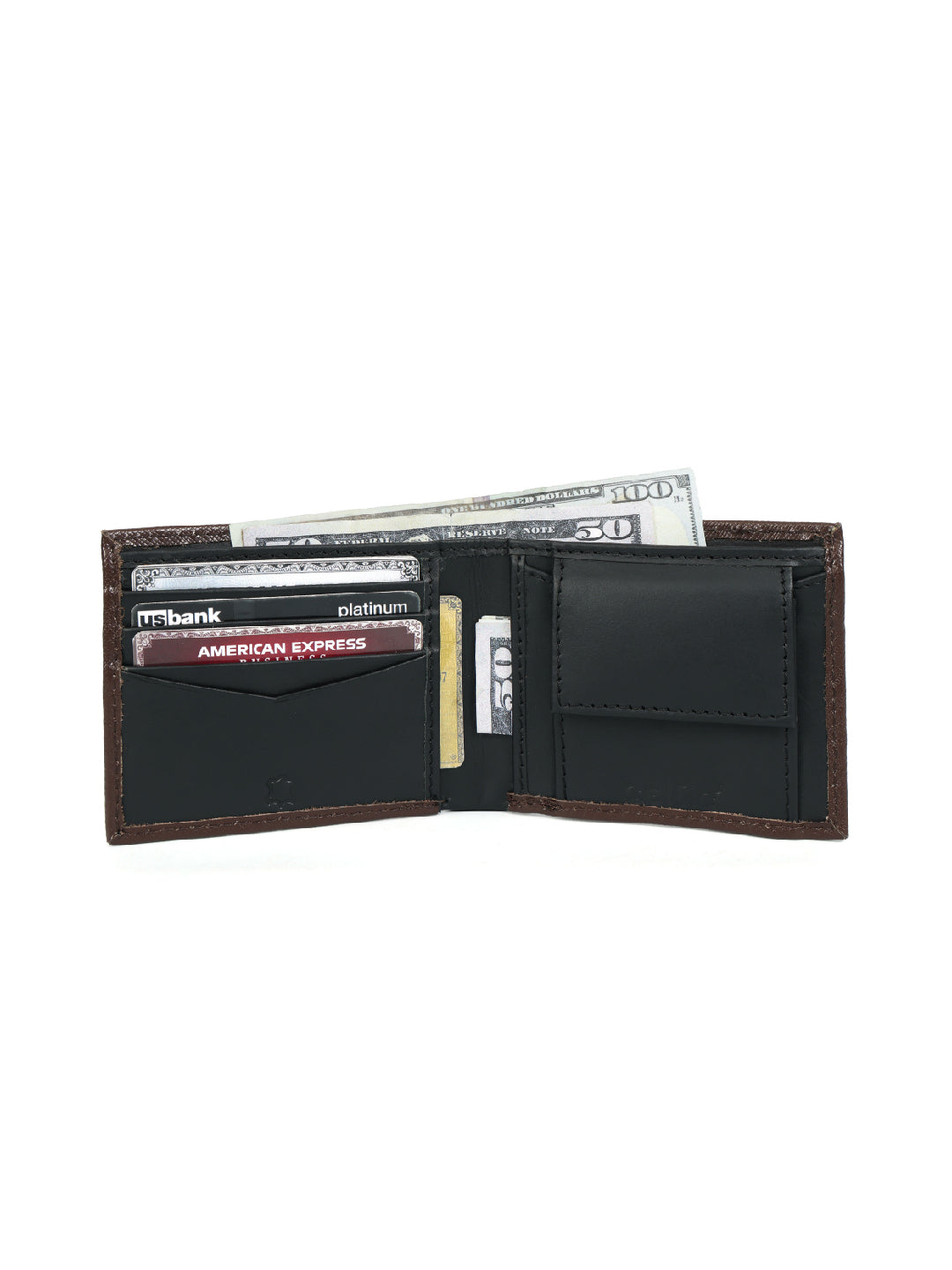 Premium Black and Brown Bi-Fold Leather Wallet for Men – Slim, Stylish |Durable RFID Blocking Wallet Art-LA-1437