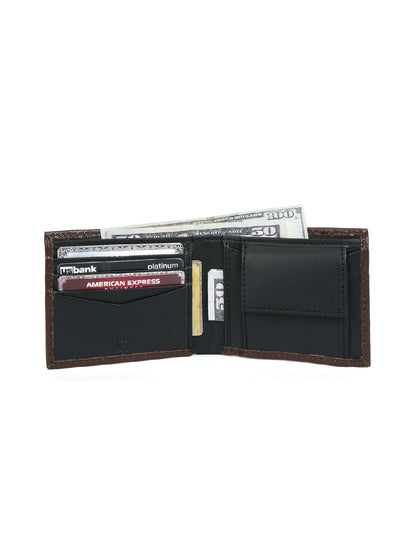 Premium Black and Brown Bi-Fold Leather Wallet for Men – Slim, Stylish |Durable RFID Blocking Wallet Art-LA-1437