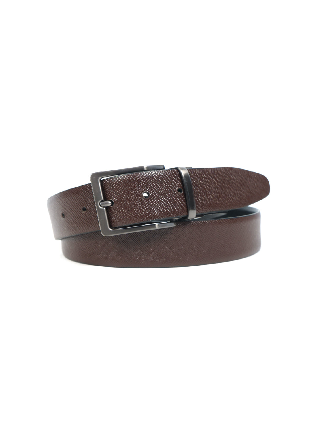 Unisex Reversible  LeatherBelt Dual-Tone Brown Black Rotating Buckle Casual Formal