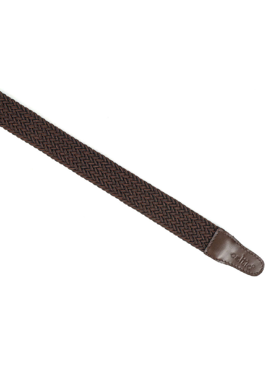 Premium Brown Braided Stretch Belt for Men with Leather Buckle ƒ???????? Casual & Formal Adjustable Waist Belt ART:- LB-900