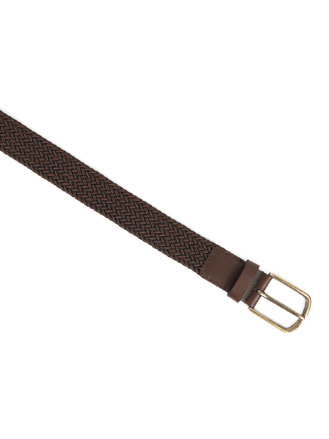 Premium Brown Braided Stretch Belt for Men with Leather Buckle ƒ???????? Casual & Formal Adjustable Waist Belt ART:- LB-900