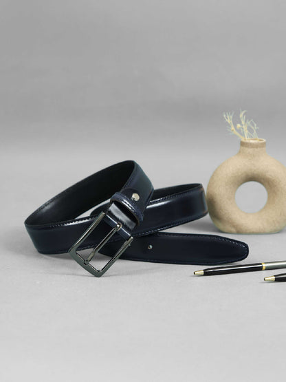 Stylish Black Leather Belt for Men with Silver Buckle – Formal & Casual Genuine Leather Waist Belt ART:-LB-903