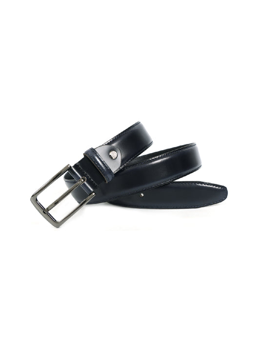 Stylish Black Leather Belt for Men with Silver Buckle ƒ????? Formal & Casual Genuine Leather Waist Belt ART:-LB-903