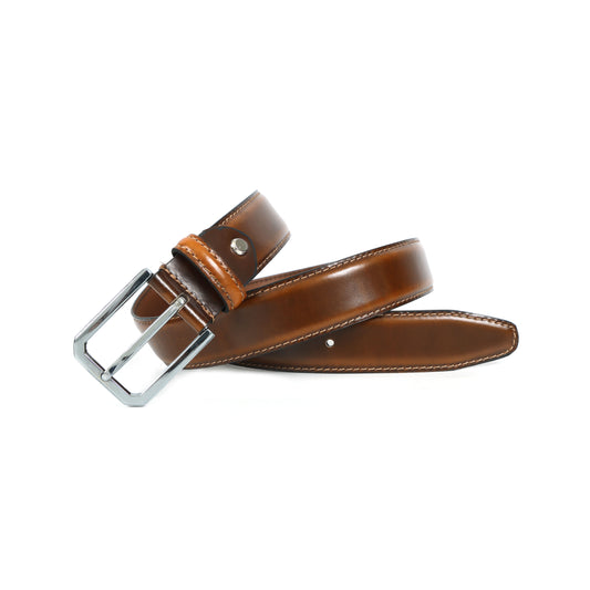 Stylish Tan Leather Belt for Men with Silver Buckle ƒ????? Formal & Casual Genuine Leather Waist Belt ART:-904