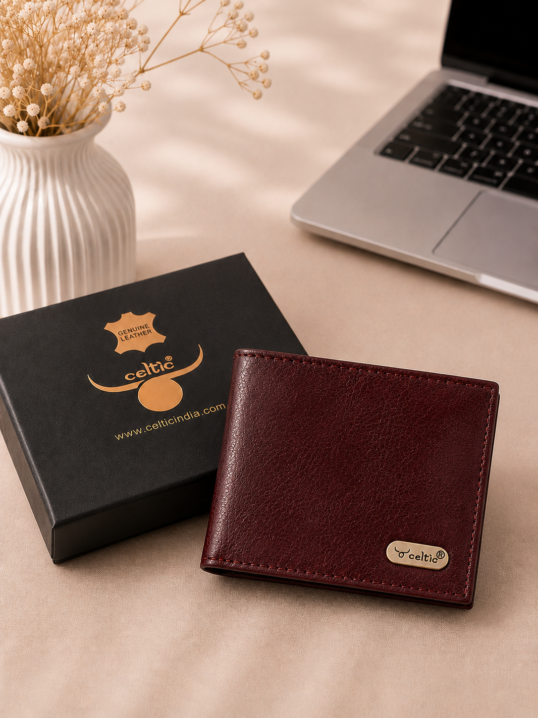 Premium Genuine Leather Bi-Fold Wallet for Men with Card Slots & Cash Compartment