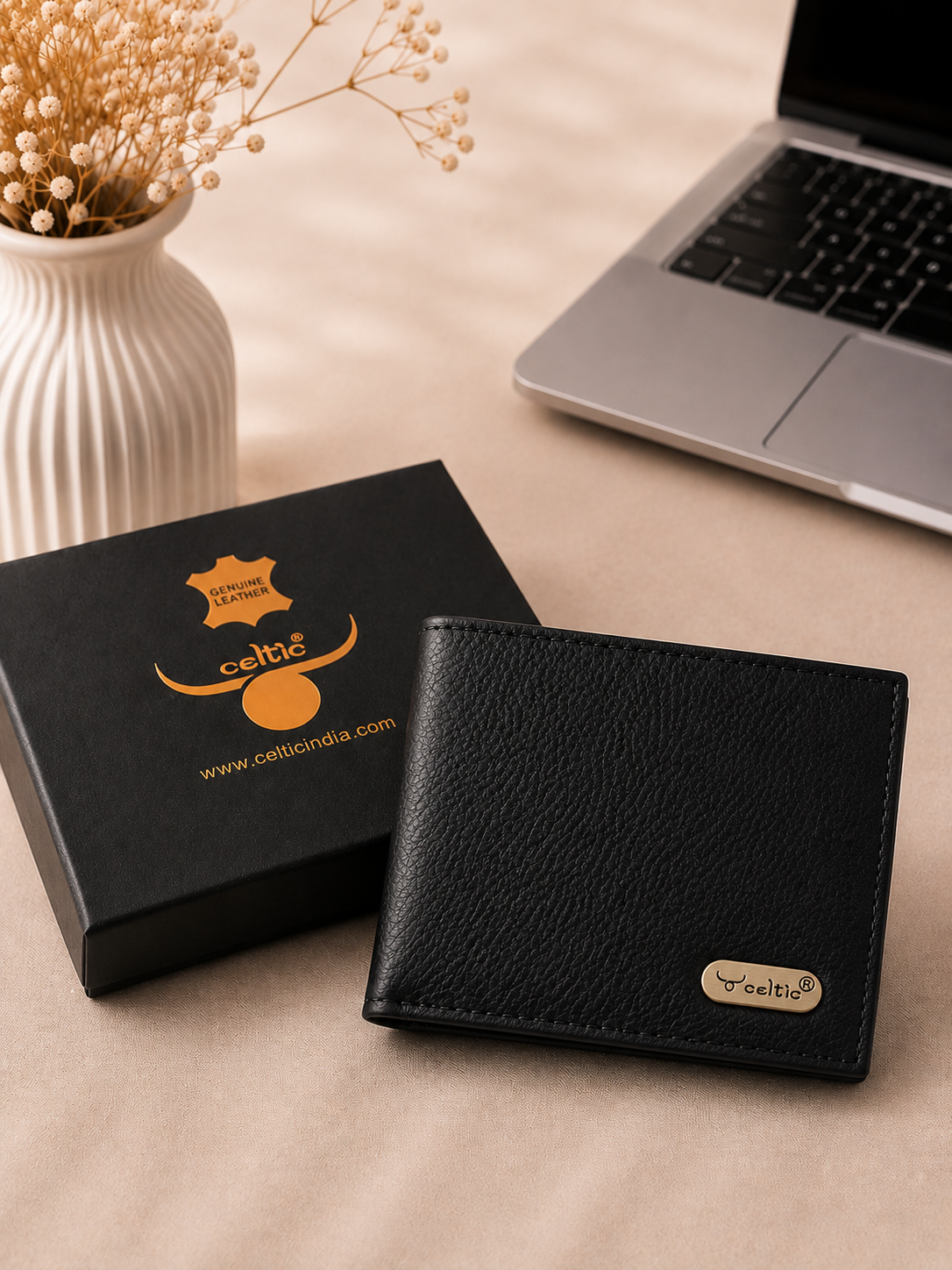 Premium Genuine Leather Bi-Fold Wallet | Sleek Coin Pocket & Card Organizer | Export Quality