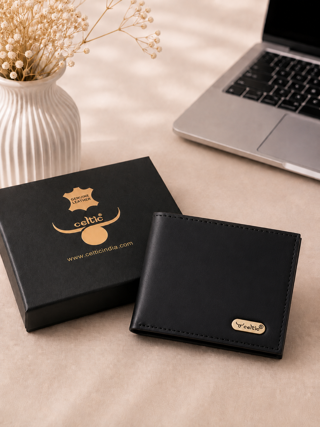 Celtic Genuine Leather Bi-Fold Wallet with Coin Pocket | Slim & Stylish Men’s Wallet