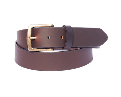 Celtic Brown Leather Belt With Golden Buckle - CELTICINDIA